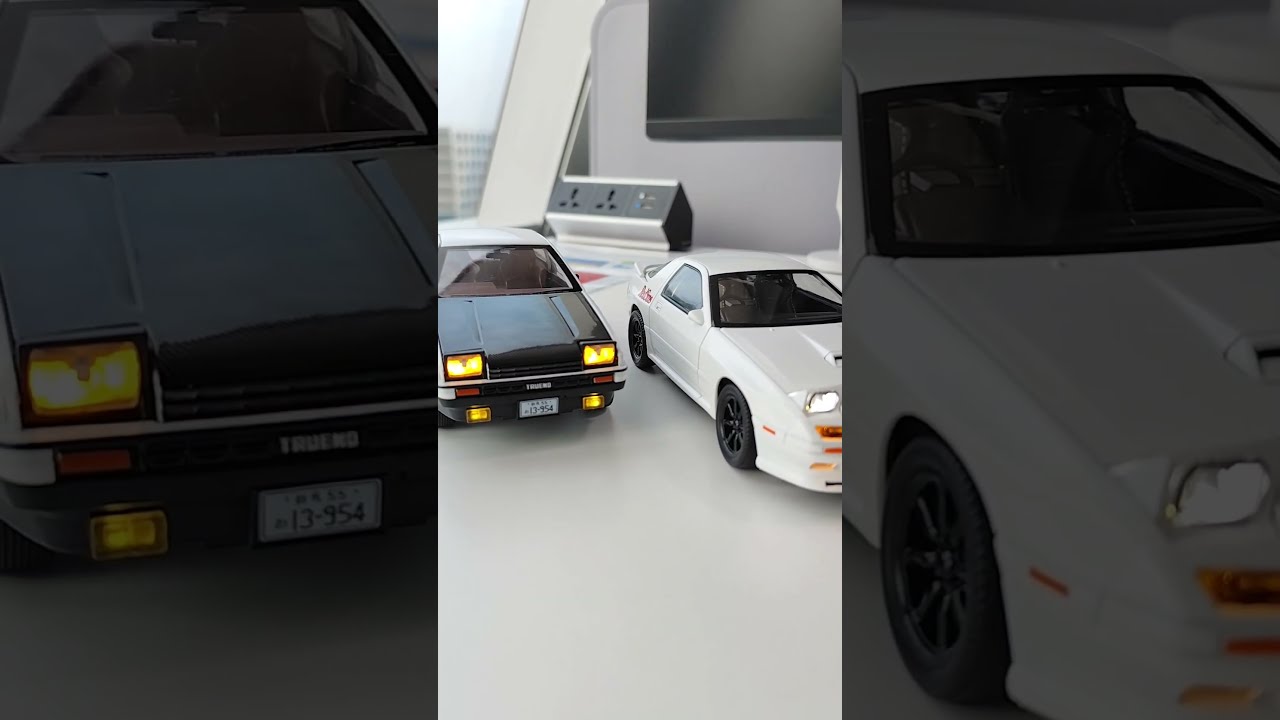 Initial D Cars AE86 Trueno Vs RX 7 FC Diecast 1 24 Scale Model