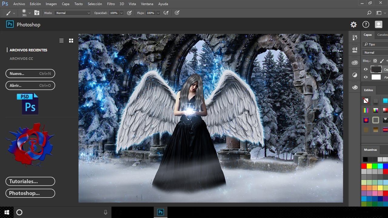 FOTOMONTAJE PHOTOSHOP 2017 EL ANGEL DE LOS SUEÑOS