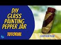 Glass painting step by step demonstration for beginners 4 | Glass Painting on jar by glassartlab