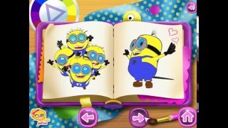 Игра для детей Миньоны  Книжка-раскраска. Game for kids Minions coloring Book. screenshot 2