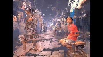 Random urban video walk to 3D scanned pointcloud in Blender