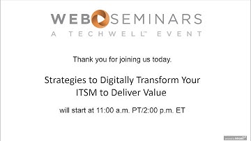 Strategies to Digitally Transform Your ITSM to Deliver Value | Webinar