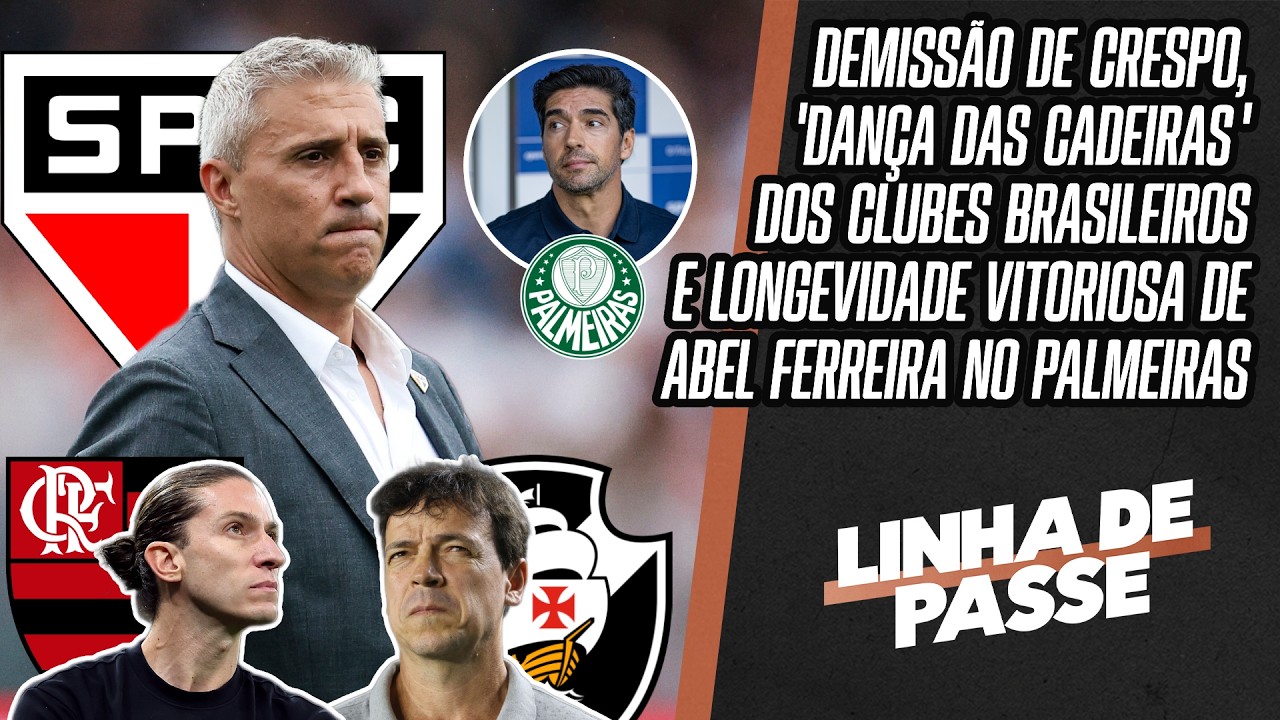 AO VIVO: DEMISSÃO DE CRESPO, MUDANÇAS NOS COMANDOS TÉCNICOS E ABEL NO PALMEIRAS | LINHA DE PASSE