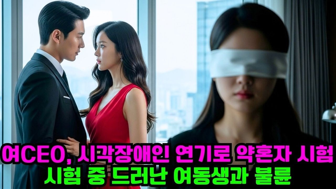 한 여성 CEO가 약혼자의 충성심을 시험하기 위해 시각장애인인 척 연기를 한다… 그런데 뜻밖에도 약혼자가 자신의 여동생과 불륜 관계를 맺고 있다는 사실을 알게 된다! #한국드라마