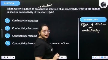 When water is added to an aqueous solution of an electrolyte, what is the change in specific con....