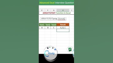 function in excel | ARRAYTOTEXT formula in excel | excel interview questions | excel tips and tricks