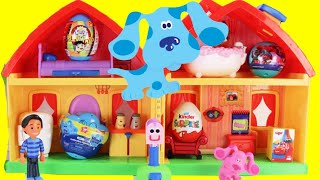 LAS PISTAS DE BLUE Y TÚ Maletín de Juegos Casa Portátil con Magenta, Josh y Kinder Sorpresas