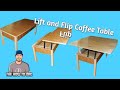 DIY Lift Top Coffee Table FLIPS to Dining Table - Secret Drawer - How to Make LIft Top Coffee Table