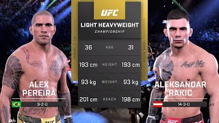 Alex Pereira vs Aleksandar Rakic Full Fight - UFC 5 Fight Night