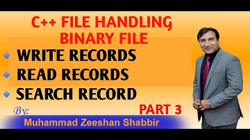 Binary Files in C++ |Part-3|File Pointer | Read | Write | Search Operations | File Handling | OOP