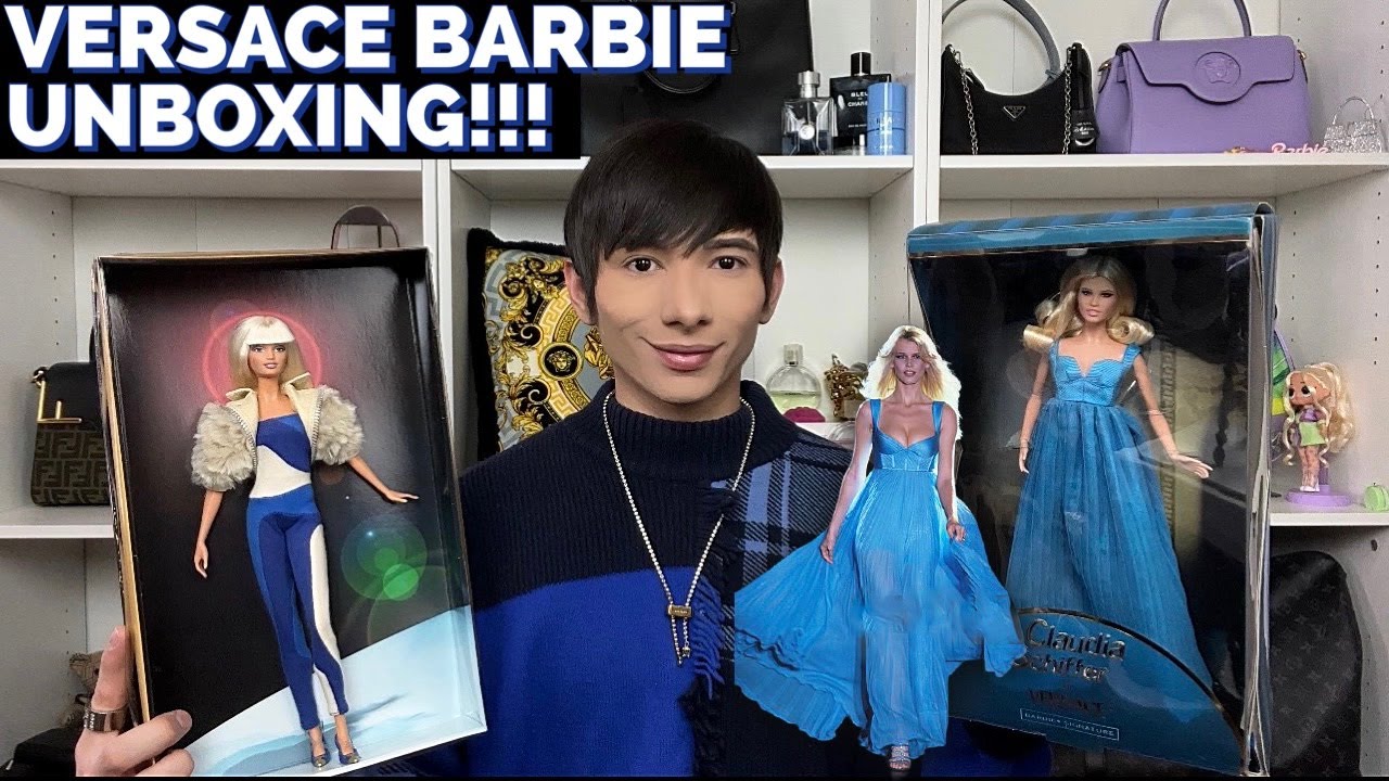 CLAUDIA SCHIFFER VERSACE BARBIE UNBOXING!!! - YouTube