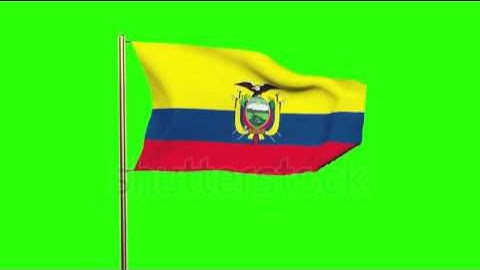 Ecuador flag waving in the wind. Green screen, alpha matte. Loopable animation Stock video by