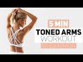 5 minutes toned arms workout  no equipment  caro daur daurpower