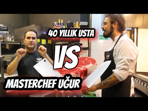 40 Yıllık Usta vs Masterchef Uğur TAM İKİYE BÖL - DEV STEAK -En Eğlenceli Kapışma