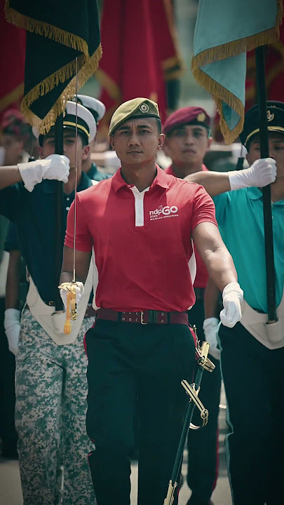 NDP 2025 Parade Commander LTC Firdaus Ghazali rehearsal marching past with colours party