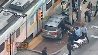 Car Collides With Mta Light Rail Train In Baltimore