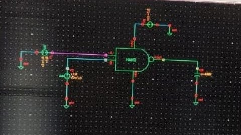 Transient analysis of a test schematic NAND gate.
