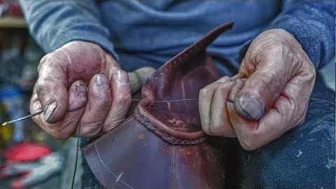 The most difficult process of making handmade shoes. 100 years of handmade shoe making