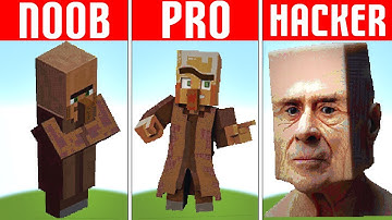 Minecraft Pixel Art (NOOB vs PRO vs HACKER) Villager