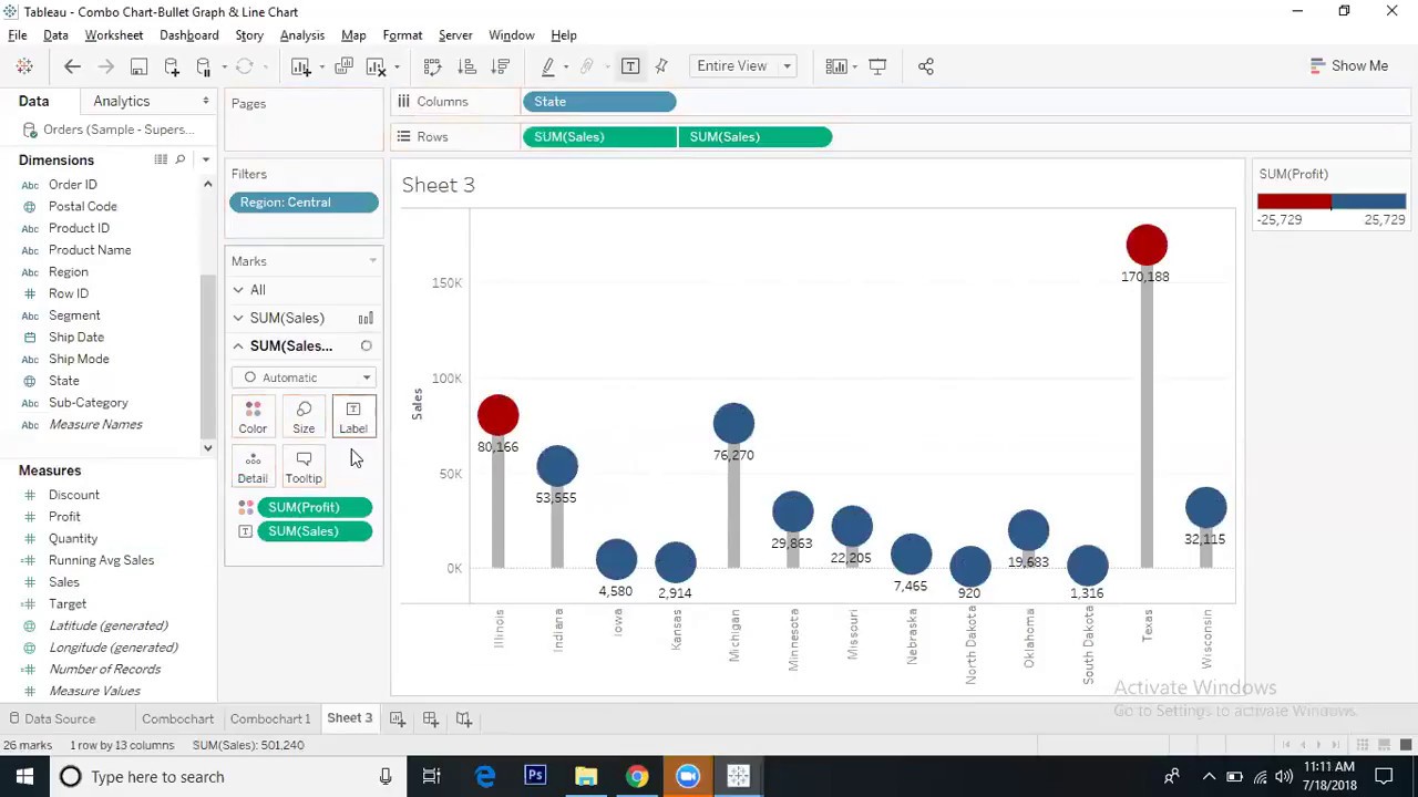 Tableau Lollipop Chart