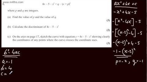 q8   C1 Edexcel May 2012   Quick worked examples   core 1 AS maths