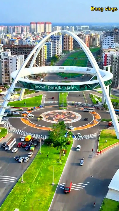 Biswa Bangla gate 🌐drone shoot 🚁🏍️🚗#biswabanglagate #newtown #viral #tranding