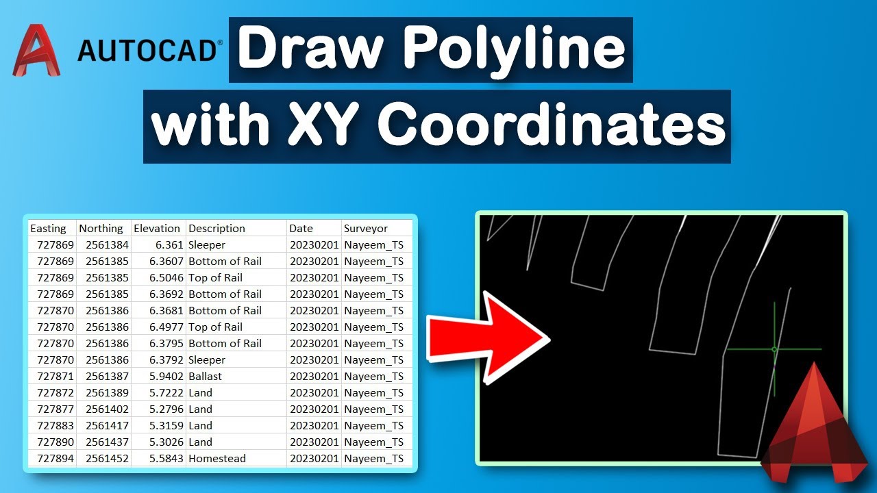 How to Draw Polyline with XY Coordinates in AutoCAD - YouTube