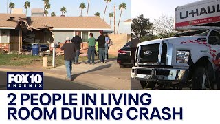 U-Haul slams into Mesa home with 2 people inside | FOX 10 Phoenix