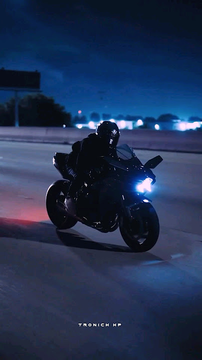Ninja H2 Night Ride 🌙 #edit #motorcycle #wheelie #kawasaki