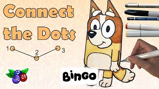 Connect The Dots Drawing - Bingo From Bluey - Beginner Drawing Step By Step - Dot To Dot