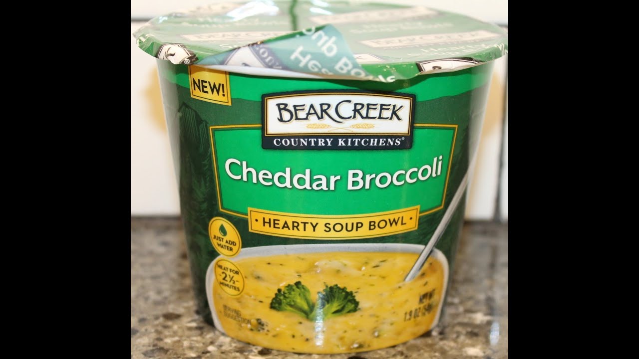 Bear Creek Cheddar Broccoli Hearty Soup Bowl Review YouTube