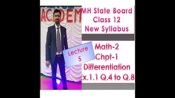 Differentiation Class 12 new syllabus || 12th Maths New Syllabus 2020-2021 | Ex. 1.1 | Q.4 to Q.8