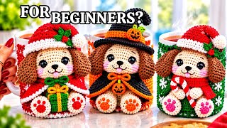 SUPER EASY 😍VIRAL CHRISTMAS DOG MUG COZY🎄🐶BEST-SELLING Crochet Pattern for BEGINNERS