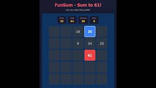 Fun Sum to 61! #riddle #game #puzzle #braingames #brainteaser