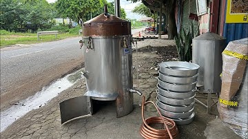 nồi hơi nấu rượu lõi đồng đun bằng củi hiện đại siêu nhanh không bị khê bén