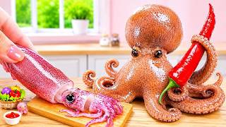 Recipes for Seafood Lovers 🐙 Japanese Spicy Fried Octopus Karaage | Miniature Cooking