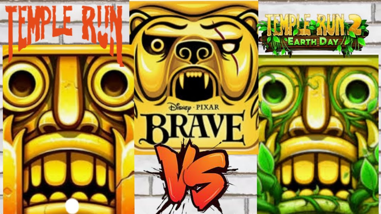 REVERSE GAMEPLAY  Temple Run 2 VS Temple Run VS Temple Run Brave