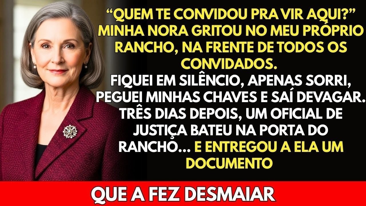 Uma voz cortou o ar como um chicote: "Quem te convidou para vir aqui?" Trinta e cinco pessoas pararam de conversar ao mesmo tempo. Os garçons congelaram com as bandejas na mão. Eu estava ali...