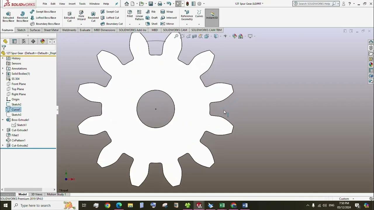 To make Spur Gear in Solidworks using Excel sheets (download Excel from