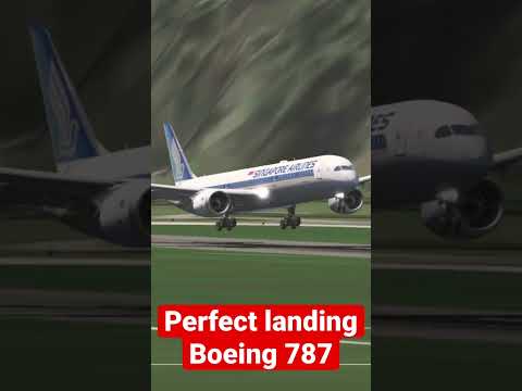 Difficult approach, perfect landing, Switzerland, Singapore Airlines Boeing 787 • Aerofly FS 2023