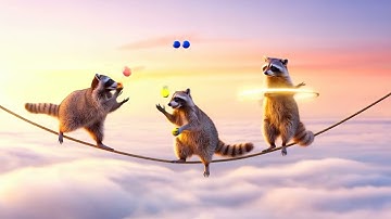 Raccoons on a high wire - image to video generation 