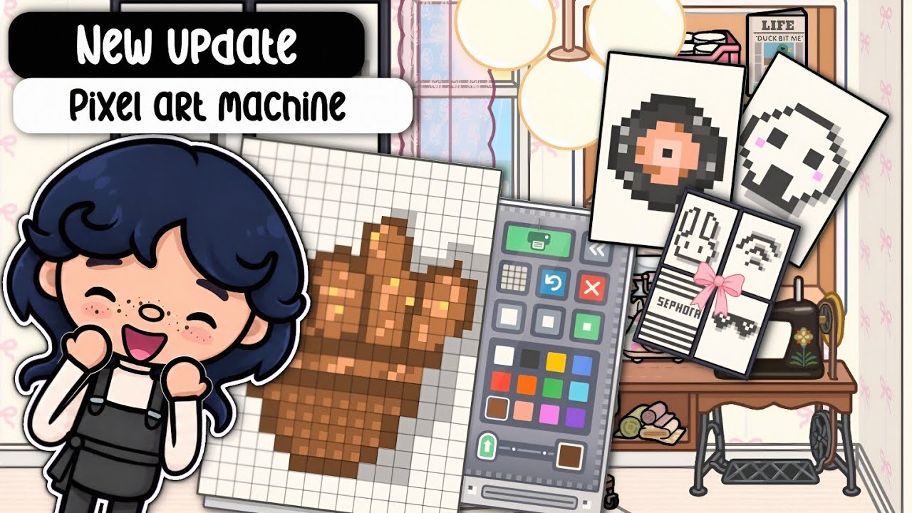 Toca Machine New update !! || Pixel art machine || toca boca review *mine * voiced ...