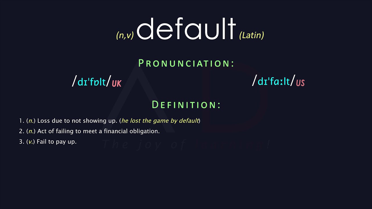  Default Meaning And Pronunciation Audio Dictionary YouTube