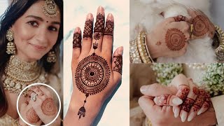 Alia Bhatt Wedding Mehndi Design Recreation,Alia Ranbir Marriage Mehndi Design,Easy Simple Mehndi