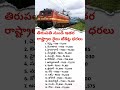 Tirupati to Other States Train Ticket Prices 2025 💥 | Cheapest & Costliest Routes Full List 🚉#travel