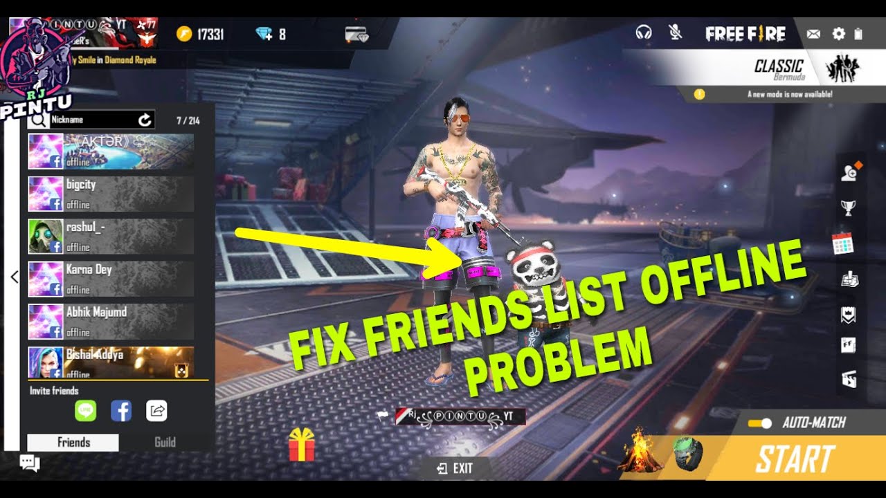 Free Fire Friend List Offline Problem How To Solve Free Fire Friend List Offline Problem Rj Pintu