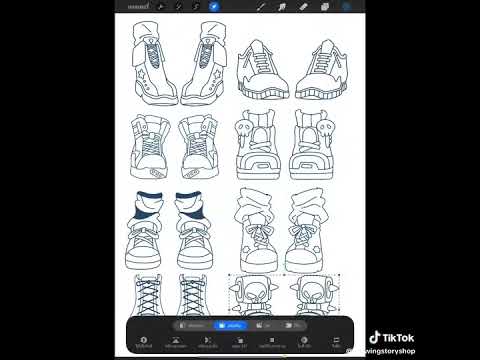 100 Procreate Chibi Shoes Stamp Brushes, Anime Girl & Boy Shoes, Sneaker Fashion