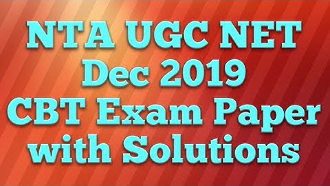 NTA UGC NET Previous Year Papers | NTA UGC NET Dec 2019 Labour Welfare CBT Exam Paper Code 55, HR