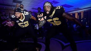 Saints locker room after win against Panthers