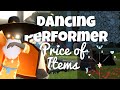 Dancing performer  actual prices of items traveling spirit  sky children of the light  noob mode